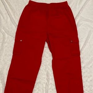 prettylittlething red cargo pants